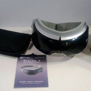 BOKOR Vision X Eye Massager Heated Compress Rechargeable w Bag Tested